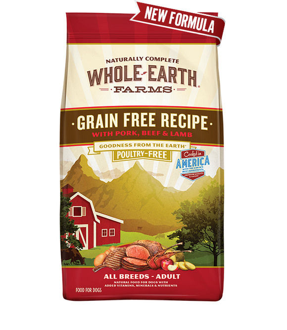 Whole Earth Farms Grain Free Recipe with Pork, Beef, & Lamb